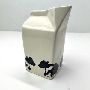 Vintage Ceramic Decorative Milk Carton Container by Margo 1984